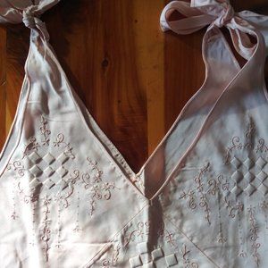 Vintage LUX lingerie, full length blush pink